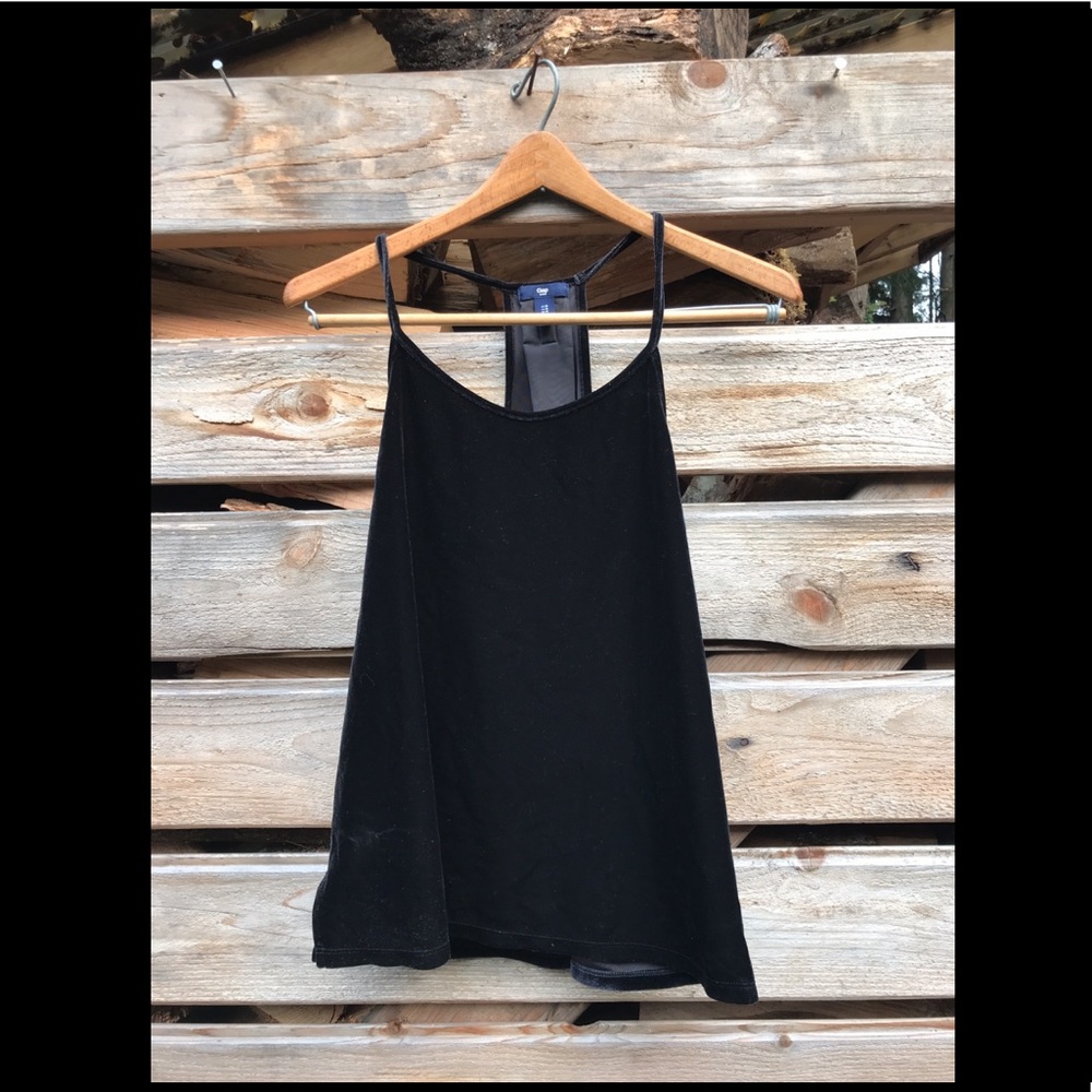 Gap velvet racer back loose cami medium black 💃